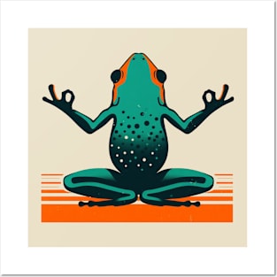 Frog Yoga Retro Minimal Posters and Art